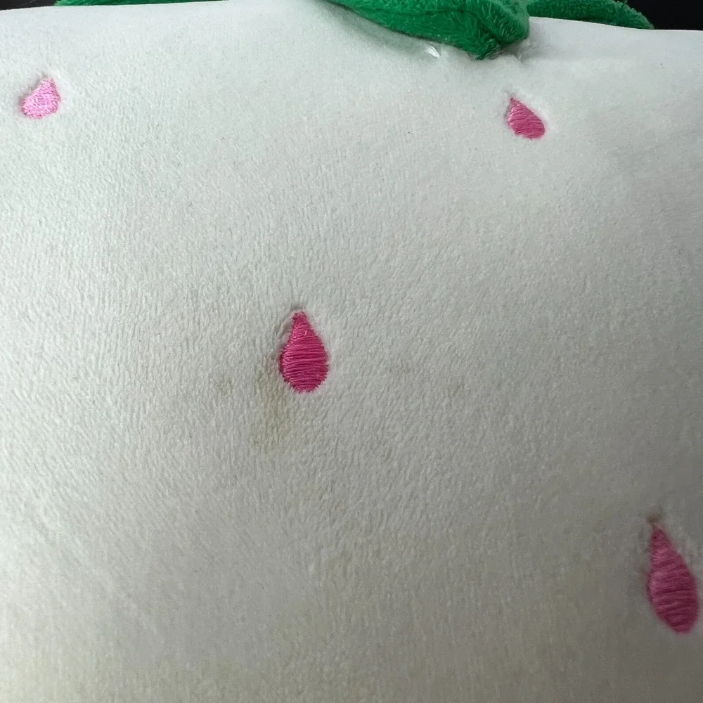 Strawberry Plush Pillow Set Red & White Soft Fruit Throw Cushions Kawaii Decor